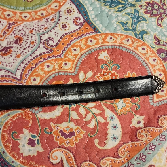 Vintage FOSSIL Genuine Leather Ornate Concho Belt | Size Medium | Black - Picture 8 of 16